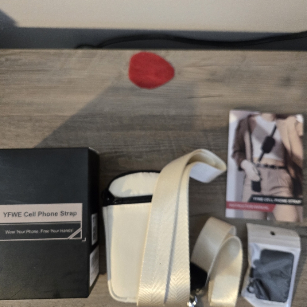 YFWE Cream Cell Phone Strap Crossbody Pouch